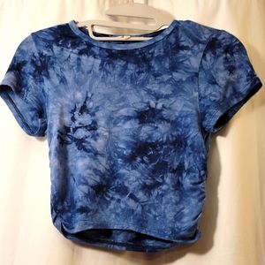 💵3/$20 AntiStar Tie-Dye Blue Super Soft Crop Top  Size Small